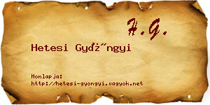 Hetesi Gyöngyi névjegykártya